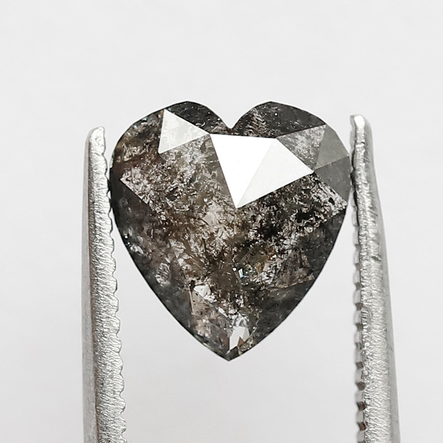 Natural 1.13 CT Heart Shape Loose Gray Black Salt and Pepper Earth Mined Diamond