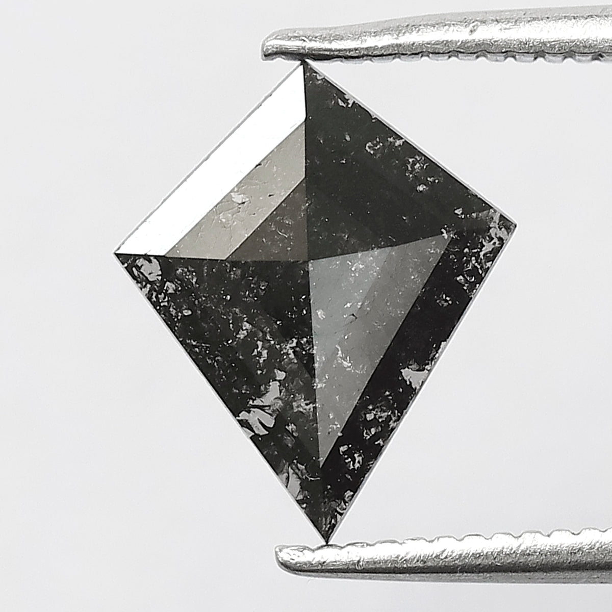 0.69 CT Kite cut Natural Loose Earth Mined Diamond, 10.60 mm Gray Black Salt and Pepper Diamond For Bridal Jewelry