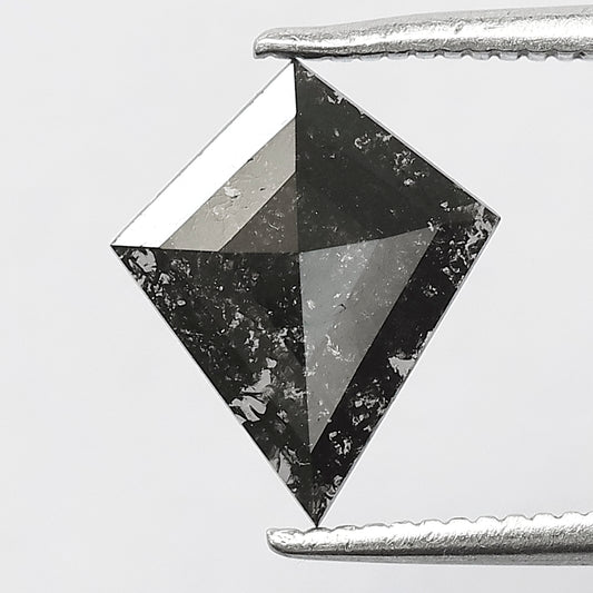 0.69 CT Kite cut Natural Loose Earth Mined Diamond, 10.60 mm Gray Black Salt and Pepper Diamond For Bridal Jewelry