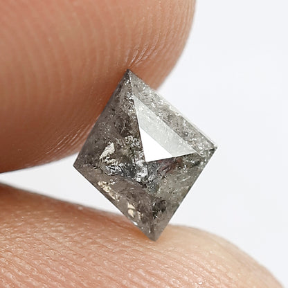 0.71 CT Natural Loose Kite Shape 6 mm Earth mined Grey Black color salt and pepper polished diamond, Best price Diamond for Alternative pear