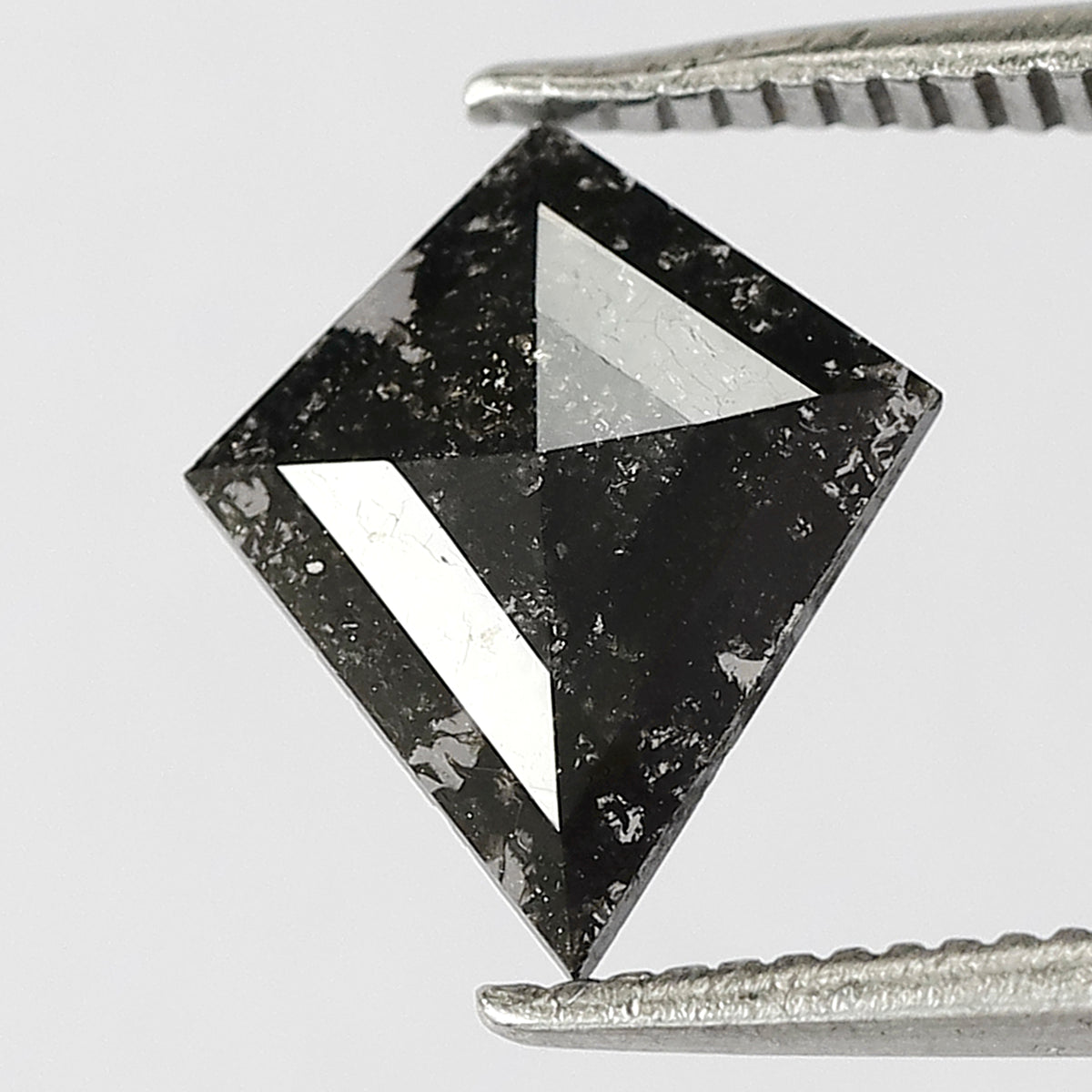 0.69 CT Kite cut Natural Loose Earth Mined Diamond, 10.60 mm Gray Black Salt and Pepper Diamond For Bridal Jewelry