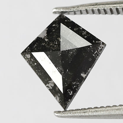 0.69 CT Kite cut Natural Loose Earth Mined Diamond, 10.60 mm Gray Black Salt and Pepper Diamond For Bridal Jewelry