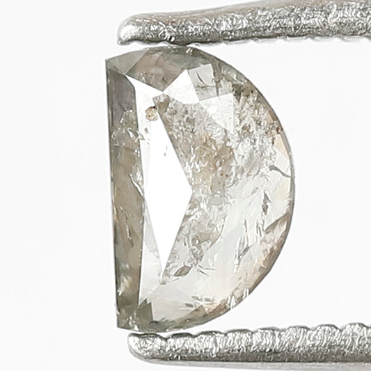 0.58 CT Half-moon Stunning Natural Loose Diamond, 4 mm Grey Black color conflict free salt and pepper For making Vintage type jewelry set