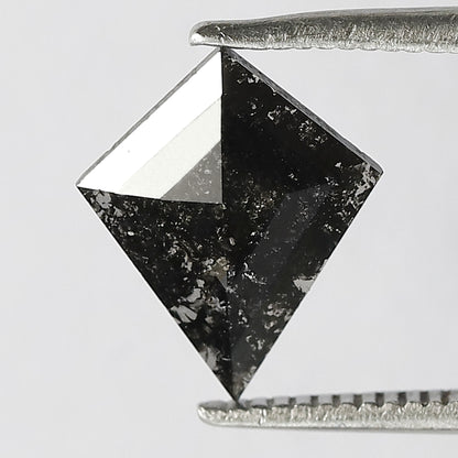 0.69 CT Kite cut Natural Loose Earth Mined Diamond, 10.60 mm Gray Black Salt and Pepper Diamond For Bridal Jewelry