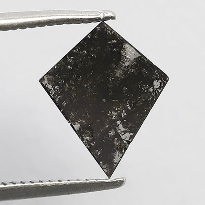 0.69 CT Kite cut Natural Loose Earth Mined Diamond, 10.60 mm Gray Black Salt and Pepper Diamond For Bridal Jewelry
