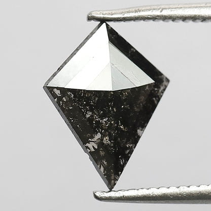 0.69 CT Kite cut Natural Loose Earth Mined Diamond, 10.60 mm Gray Black Salt and Pepper Diamond For Bridal Jewelry