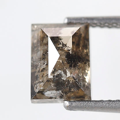 2.38 Ct Rectangle Shape Salt and Pepper Diamond 8 MM Translucent Brown Color Natural Loose Diamond
