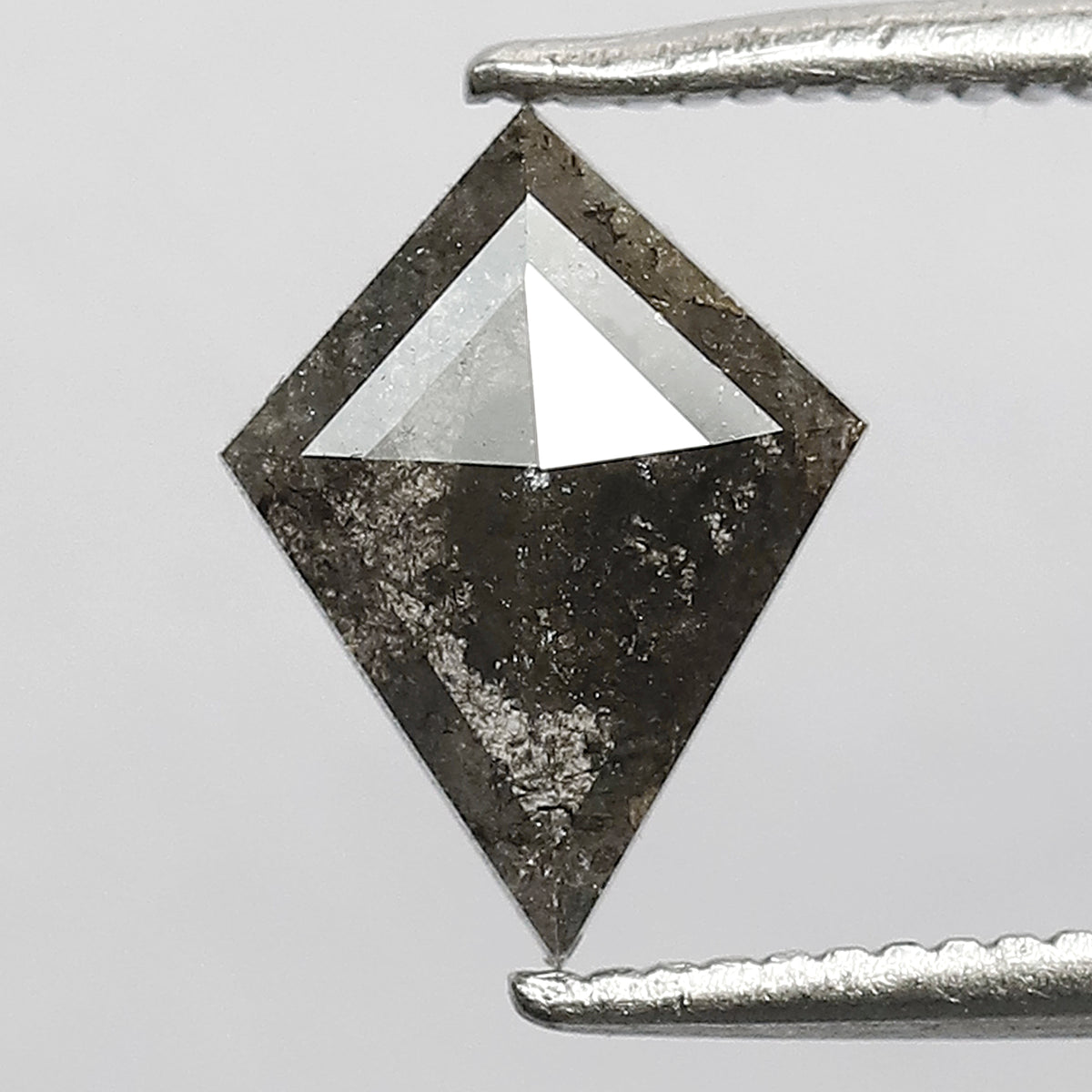 0.82 CT Kite Shape Salt and Pepper Diamond, 9.60 x 7.20 mm Natural Gray Black Loose Diamond for Women Ring