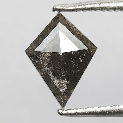 0.82 CT Kite Shape Salt and Pepper Diamond, 9.60 x 7.20 mm Natural Gray Black Loose Diamond for Women Ring