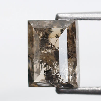 2.38 Ct Rectangle Shape Salt and Pepper Diamond 8 MM Translucent Brown Color Natural Loose Diamond