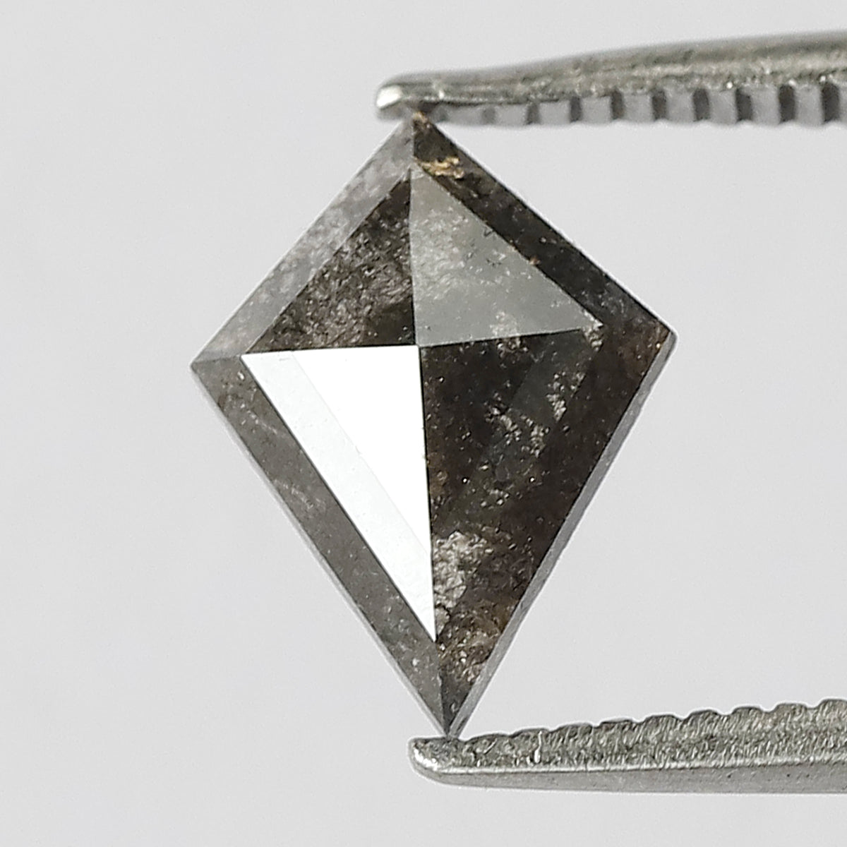 0.82 CT Kite Shape Salt and Pepper Diamond, 9.60 x 7.20 mm Natural Gray Black Loose Diamond for Women Ring