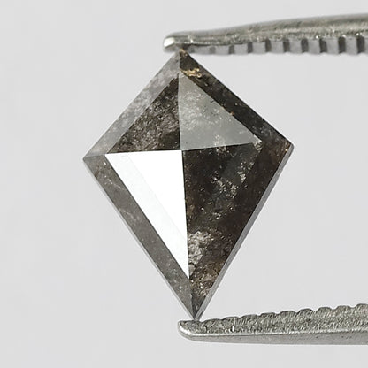 0.82 CT Kite Shape Salt and Pepper Diamond, 9.60 x 7.20 mm Natural Gray Black Loose Diamond for Women Ring