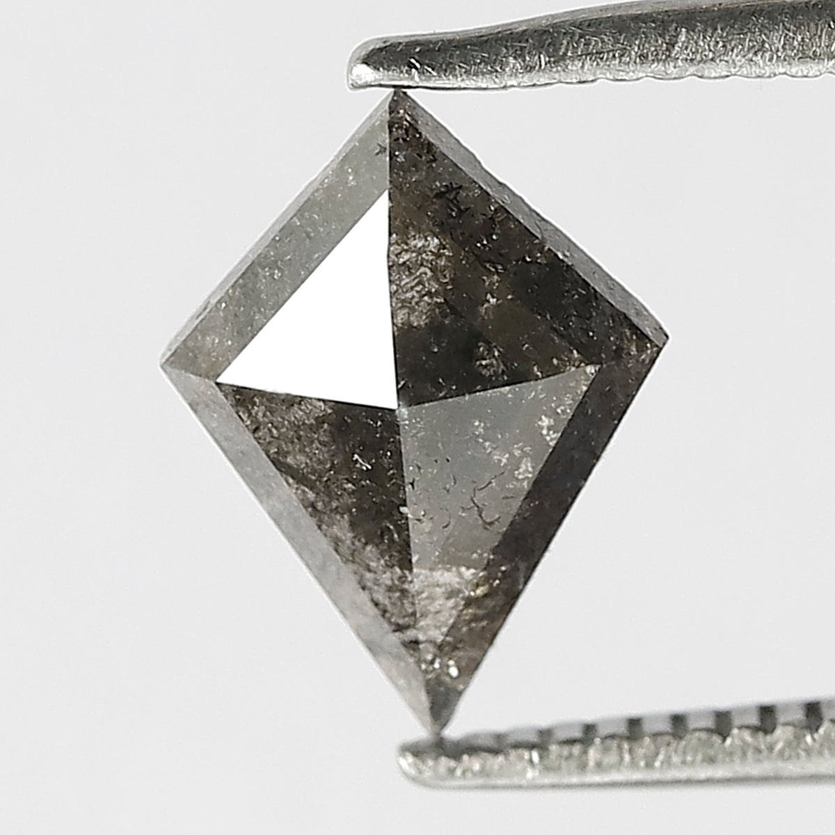 0.82 CT Kite Shape Salt and Pepper Diamond, 9.60 x 7.20 mm Natural Gray Black Loose Diamond for Women Ring