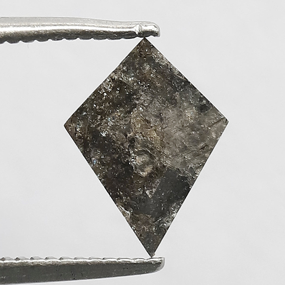 0.82 CT Kite Shape Salt and Pepper Diamond, 9.60 x 7.20 mm Natural Gray Black Loose Diamond for Women Ring