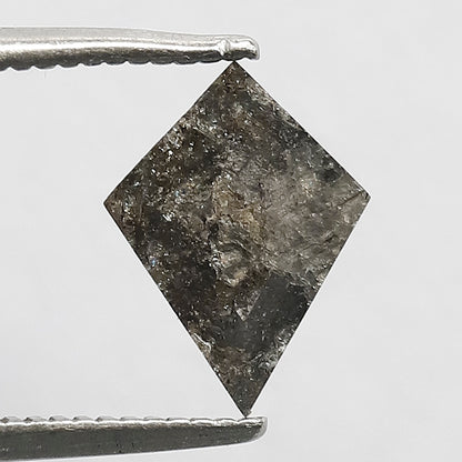 0.82 CT Kite Shape Salt and Pepper Diamond, 9.60 x 7.20 mm Natural Gray Black Loose Diamond for Women Ring
