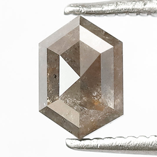 1.09 CT HEXAGON Shape Natural Loose Diamond,grey black color salt and pepper Glaring multi faceted loose earth mine Diamond for wedding ring