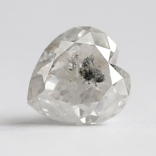 Heart Shape 1.33 Ct Natural White Salt & Pepper Diamond | 6.30 mm Loose Proposal Ring Stone