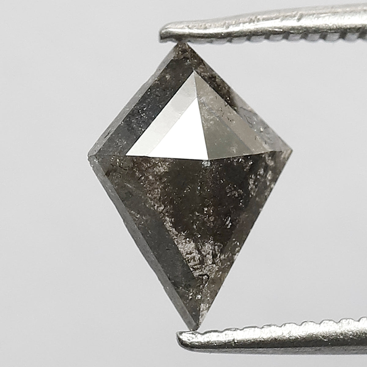 0.82 CT Kite Shape Salt and Pepper Diamond, 9.60 x 7.20 mm Natural Gray Black Loose Diamond for Women Ring