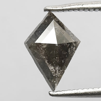0.82 CT Kite Shape Salt and Pepper Diamond, 9.60 x 7.20 mm Natural Gray Black Loose Diamond for Women Ring