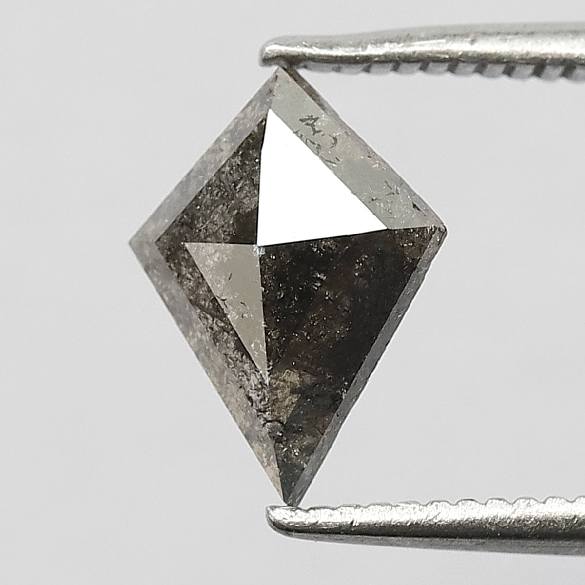 0.82 CT Kite Shape Salt and Pepper Diamond, 9.60 x 7.20 mm Natural Gray Black Loose Diamond for Women Ring