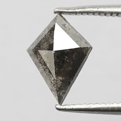 0.82 CT Kite Shape Salt and Pepper Diamond, 9.60 x 7.20 mm Natural Gray Black Loose Diamond for Women Ring