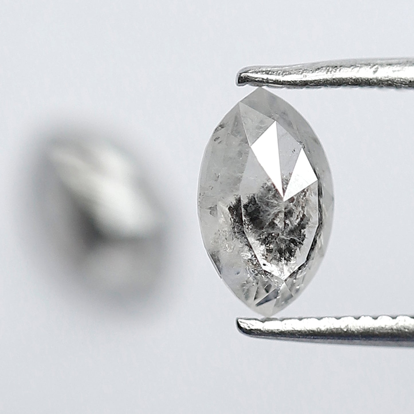 Earth Mined Marquise Diamond Pair 1.14 CT, Misty White Salt and Pepper Diamonds for Custom Stud Earrings