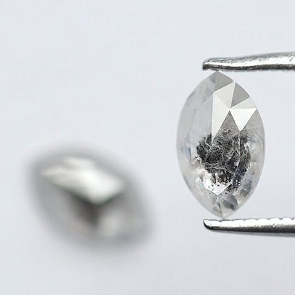 Earth Mined Marquise Diamond Pair 1.14 CT, Misty White Salt and Pepper Diamonds for Custom Stud Earrings