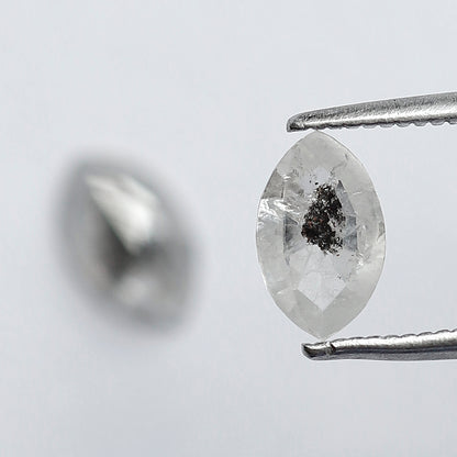 Earth Mined Marquise Diamond Pair 1.14 CT, Misty White Salt and Pepper Diamonds for Custom Stud Earrings