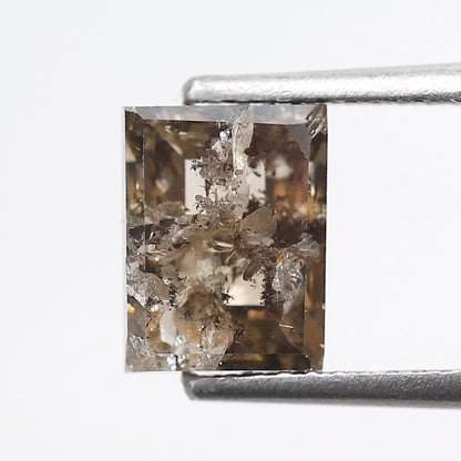2.38 Ct Rectangle Shape Salt and Pepper Diamond 8 MM Translucent Brown Color Natural Loose Diamond