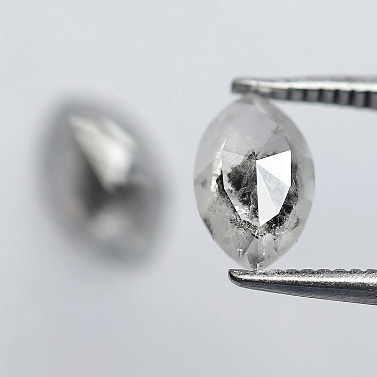 Earth Mined Marquise Diamond Pair 1.14 CT, Misty White Salt and Pepper Diamonds for Custom Stud Earrings