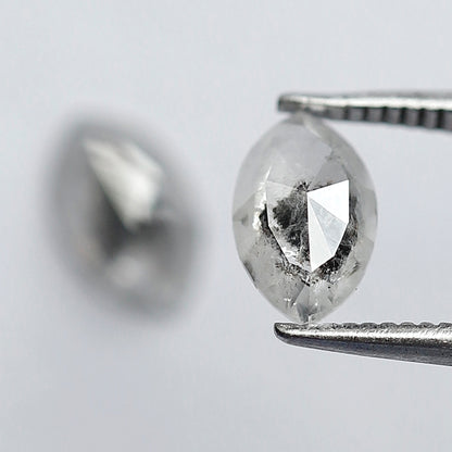 Earth Mined Marquise Diamond Pair 1.14 CT, Misty White Salt and Pepper Diamonds for Custom Stud Earrings