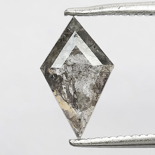 Natural Gray Black Translucent Kite Shape Diamond 0.80 CT, 10.50 mm Earth Mined Salt and Pepper Loose Diamond for Ring