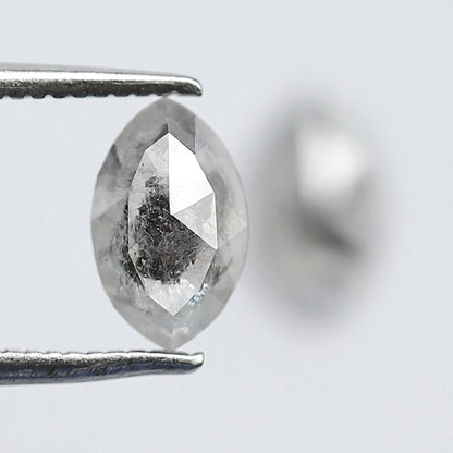 Earth Mined Marquise Diamond Pair 1.14 CT, Misty White Salt and Pepper Diamonds for Custom Stud Earrings