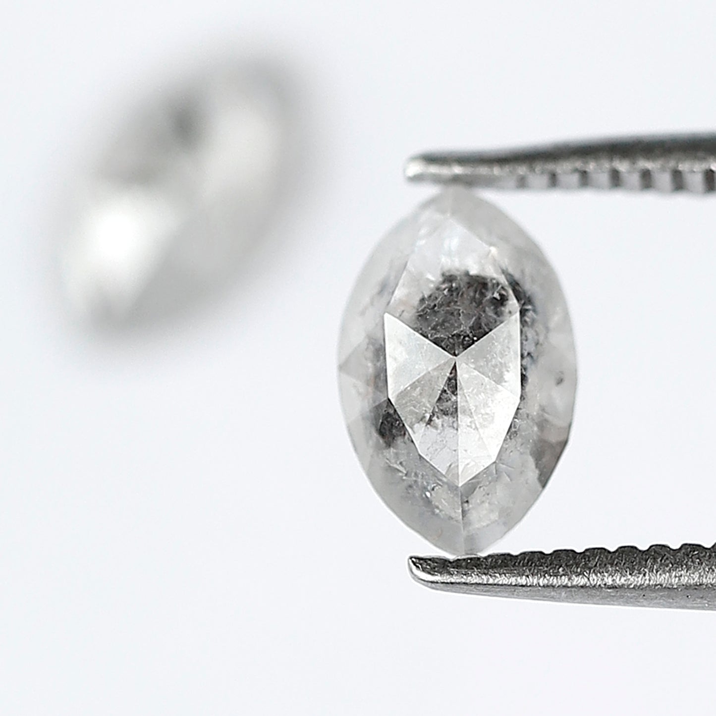 Earth Mined Marquise Diamond Pair 1.14 CT, Misty White Salt and Pepper Diamonds for Custom Stud Earrings