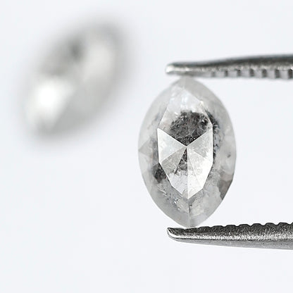 Earth Mined Marquise Diamond Pair 1.14 CT, Misty White Salt and Pepper Diamonds for Custom Stud Earrings