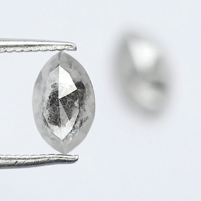 Earth Mined Marquise Diamond Pair 1.14 CT, Misty White Salt and Pepper Diamonds for Custom Stud Earrings
