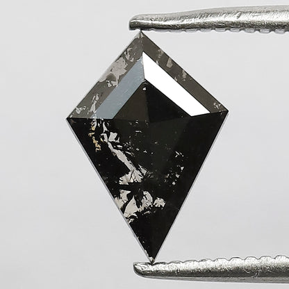 0.76 CT Natural Kite Shape Loose Diamond, 10.00 mm Gray Black Salt and Pepper Diamond For Wedding Band