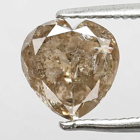 1.50 CT Heart Shape Natural Loose Diamond brown color salt and pepper Diamond, 7 mm Heart Shape Diamond for making fancy proposal ring