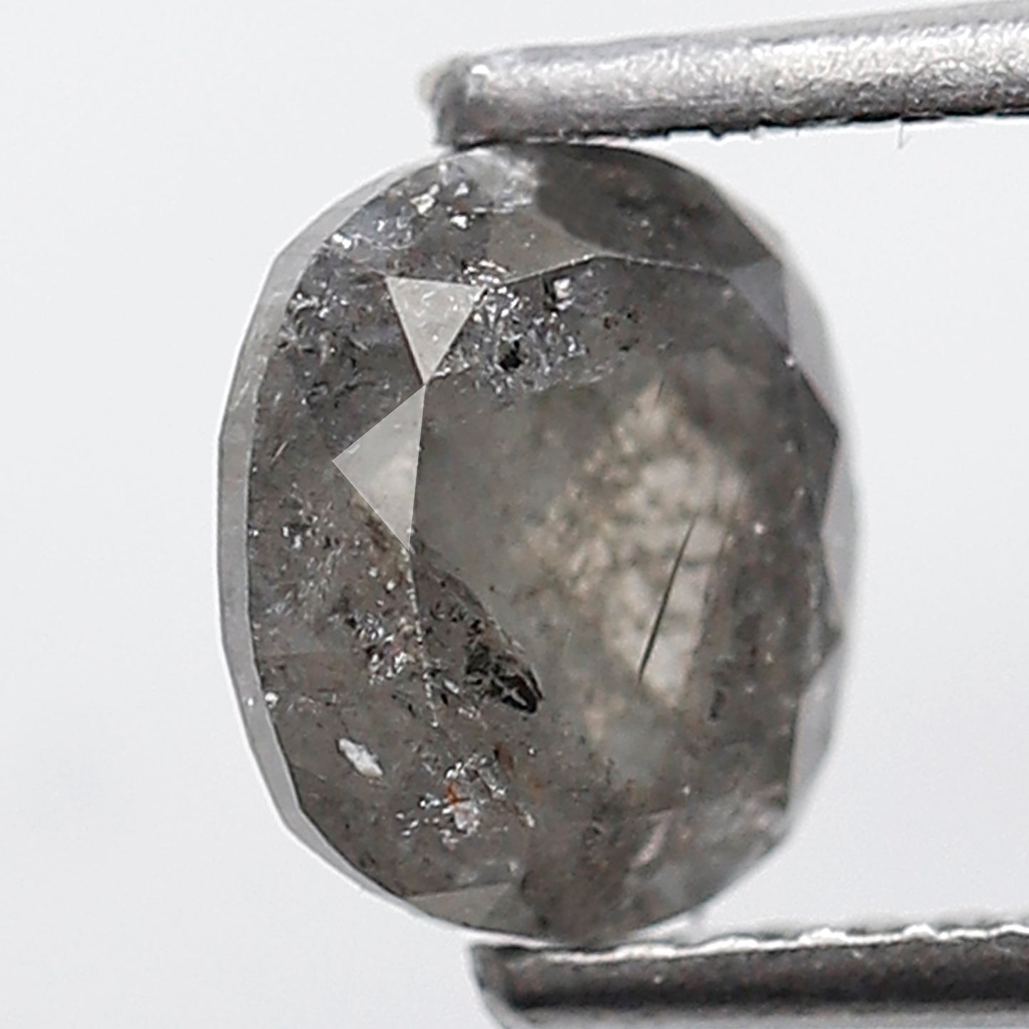 1.53 Ct Oval Shape Salt and Pepper Diamond 6 MM Grey Black Color Natural Loose Diamond