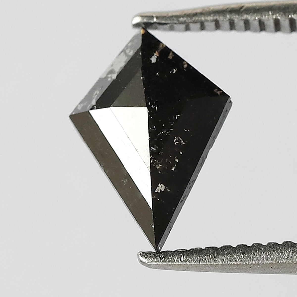 0.76 CT Natural Kite Shape Loose Diamond, 10.00 mm Gray Black Salt and Pepper Diamond For Wedding Band