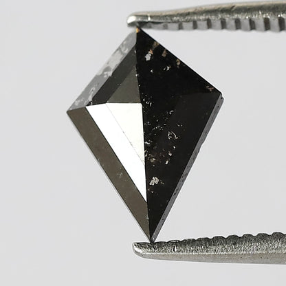 0.76 CT Natural Kite Shape Loose Diamond, 10.00 mm Gray Black Salt and Pepper Diamond For Wedding Band
