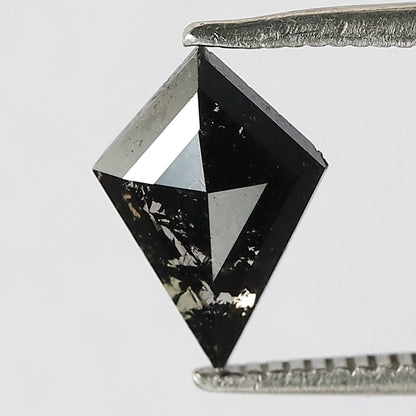 0.76 CT Natural Kite Shape Loose Diamond, 10.00 mm Gray Black Salt and Pepper Diamond For Wedding Band