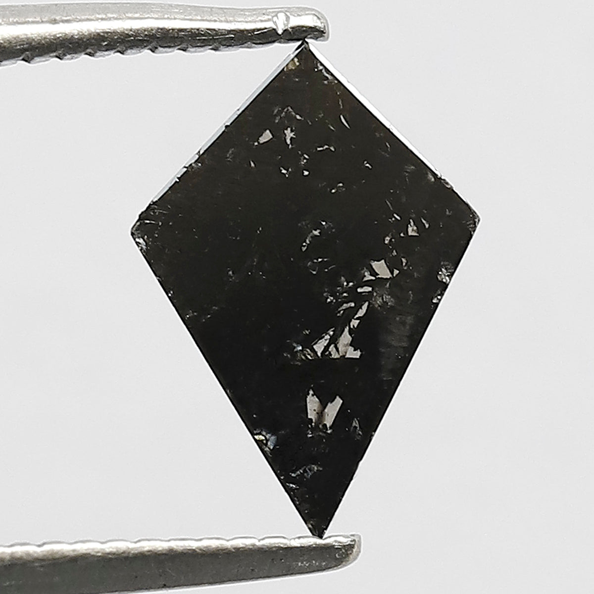0.76 CT Natural Kite Shape Loose Diamond, 10.00 mm Gray Black Salt and Pepper Diamond For Wedding Band
