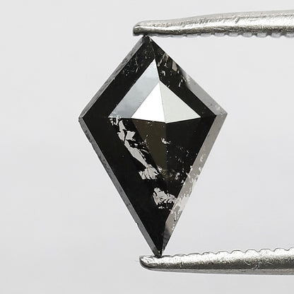 0.76 CT Natural Kite Shape Loose Diamond, 10.00 mm Gray Black Salt and Pepper Diamond For Wedding Band