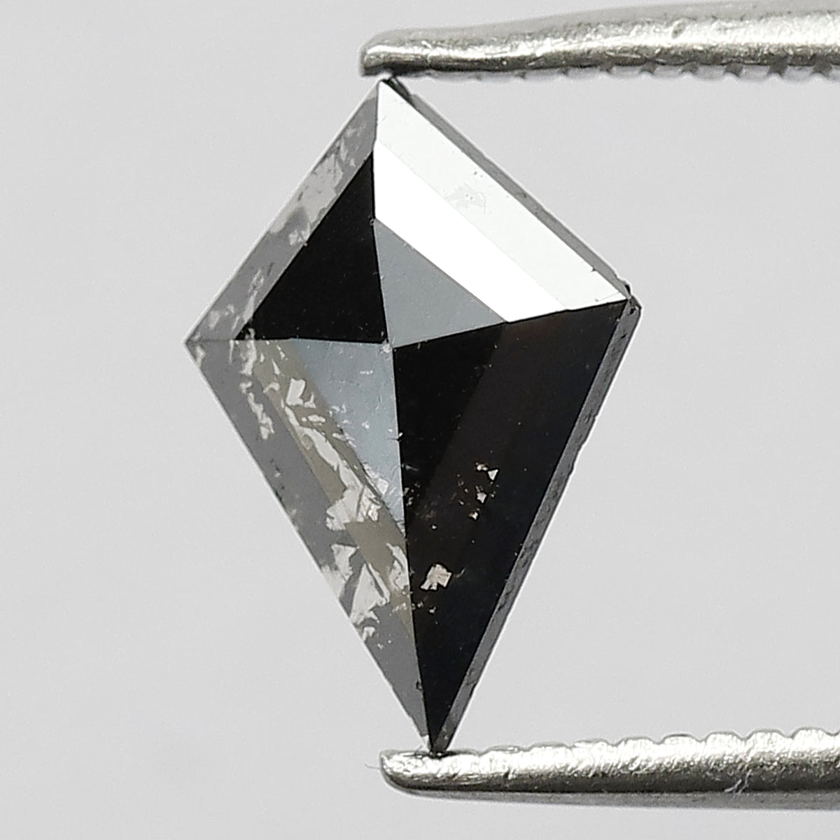 0.76 CT Natural Kite Shape Loose Diamond, 10.00 mm Gray Black Salt and Pepper Diamond For Wedding Band