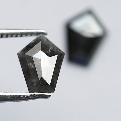 1.22 CT Marquise Gray Black Diamond Pair, 8.00 mm Salt and Pepper Earth Mined Loose Diamonds for Stud Earrings