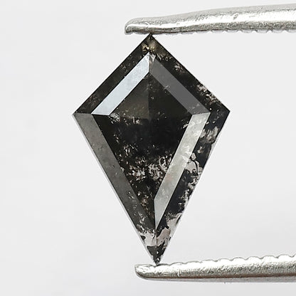 0.70 CT Kite Shape Conflict Free Loose Diamond, Natural Gray Black Salt and Pepper Diamond