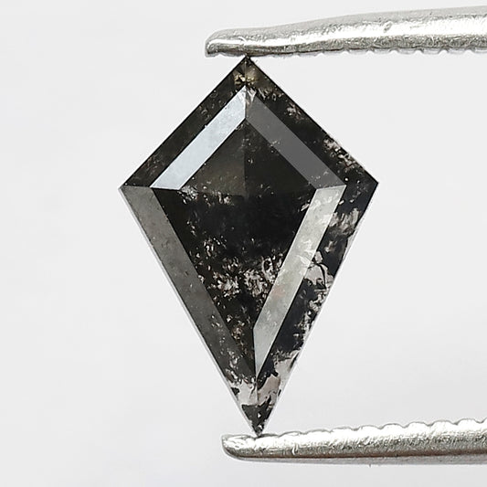 0.70 CT Kite Shape Conflict Free Loose Diamond, Natural Gray Black Salt and Pepper Diamond