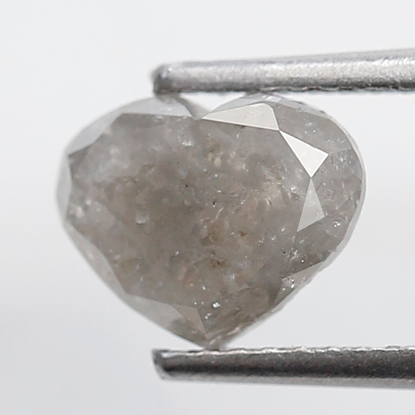 1.61 Ct Heart Shape Salt and Pepper Diamond 6 MM Loose Natural Gray Color Diamond