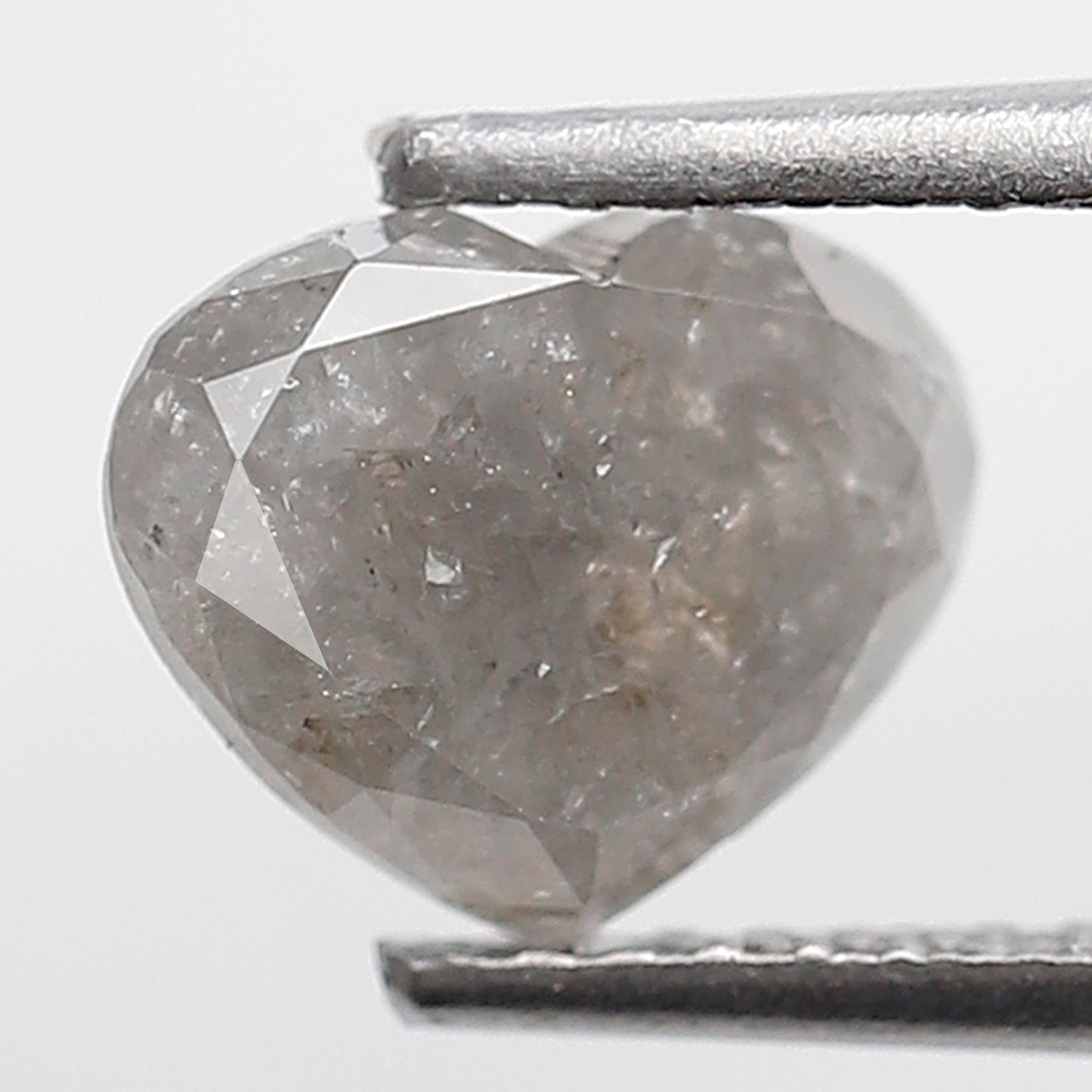 1.61 Ct Heart Shape Salt and Pepper Diamond 6 MM Loose Natural Gray Color Diamond